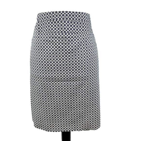 Donna Ricco New Yorkk Skirt size 8 Navy Blue Straight Pencil Knee Stretch Boho - Picture 1 of 8